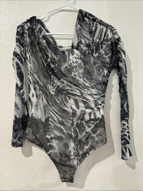 Express Animal Print Thong Bodysuit